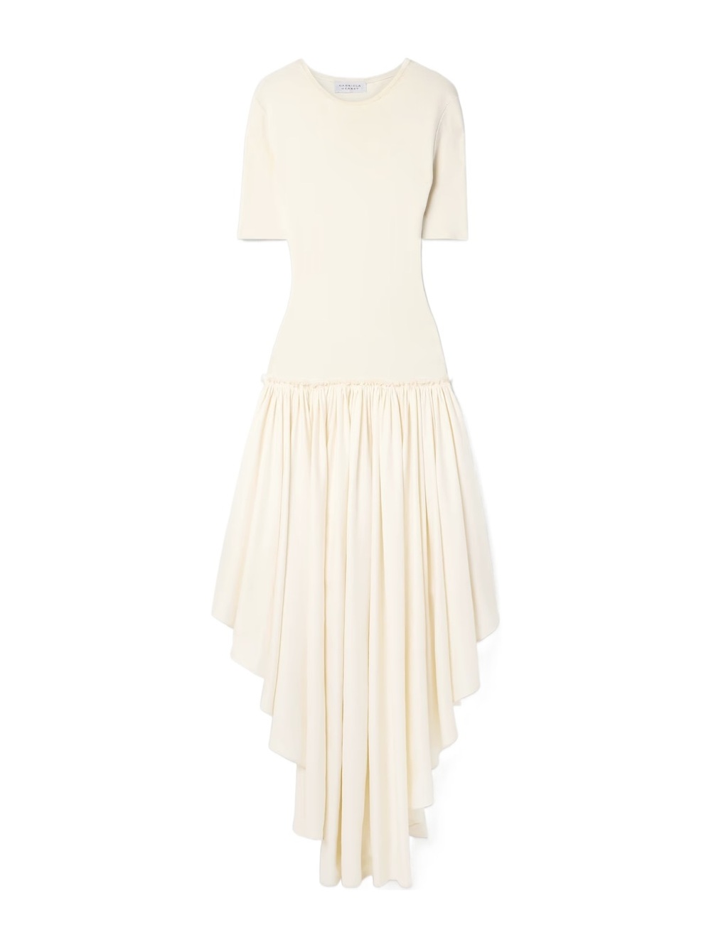 Gabriela Hearts Cream Sirona Pleated Maxi Dress Virgin Wool Silk with Linen